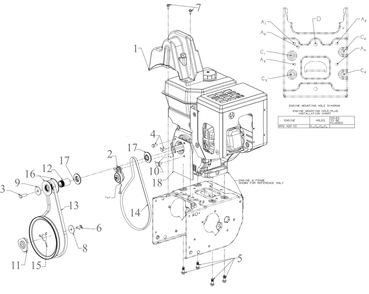 Engine Drive 2 Diagram and Parts List for 3X30-INCHHD (31AH5EVW710)(2023) Cub Cadet Snow Blower